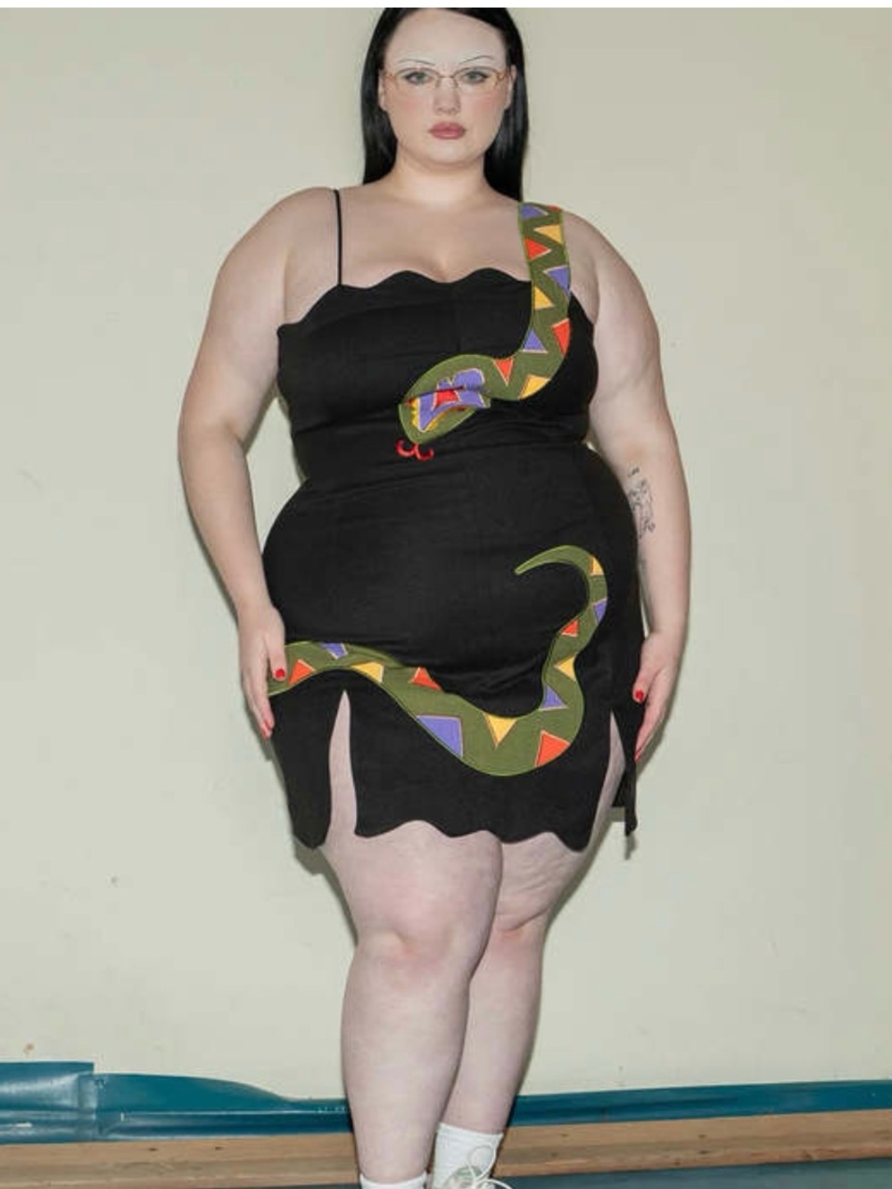 Fashion Brand Company Black Snake Mini Dress
